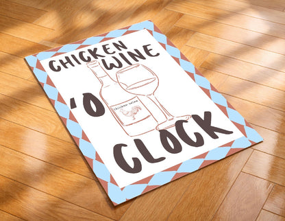 Chicken Wine O’ Clock | A4 Art Print