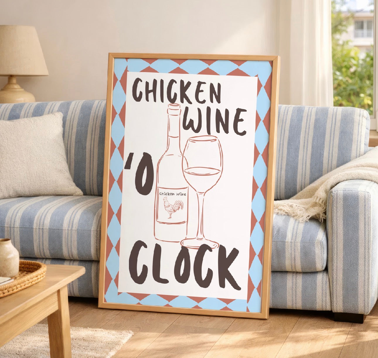 Chicken Wine O’ Clock | A4 Art Print