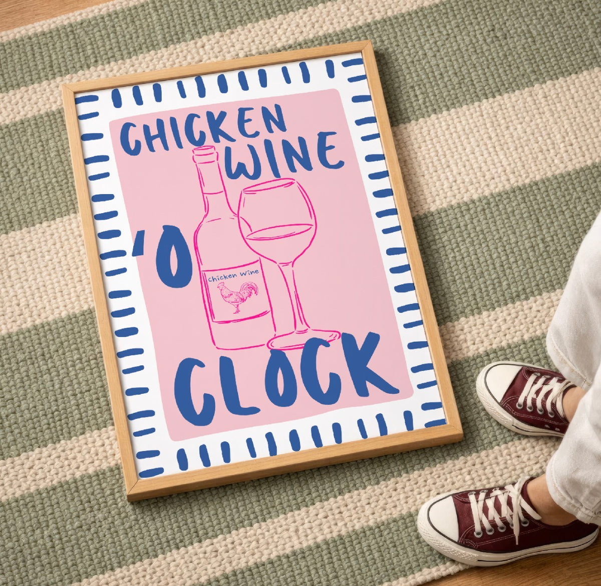 Chicken Wine O’ Clock | A4 Art Print